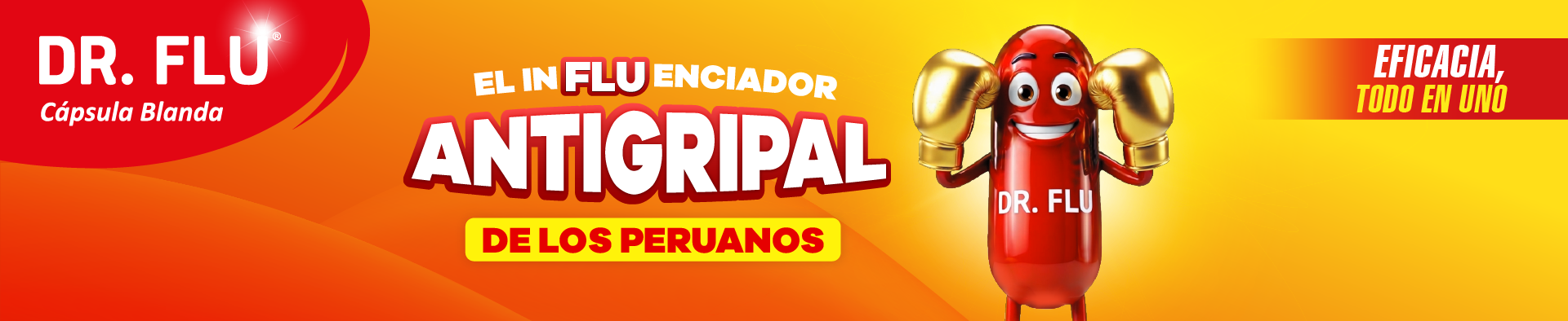 Dr. Flu — Alivia los síntomas de la gripe. Eficacia, todo en uno.